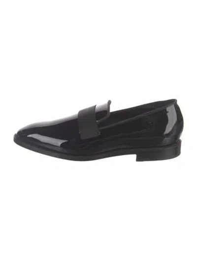 Pre-owned Allen Edmonds Patent Leather Grosgrain Trim Oxfords In Black