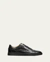 Allen Edmonds Reserve Men's Chambers Crocodile Cap-toe Low-top Sneakers In Black