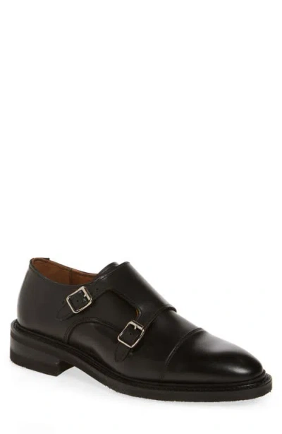 Allen Edmonds Richards Cap Toe Monk Strap Shoe In Black