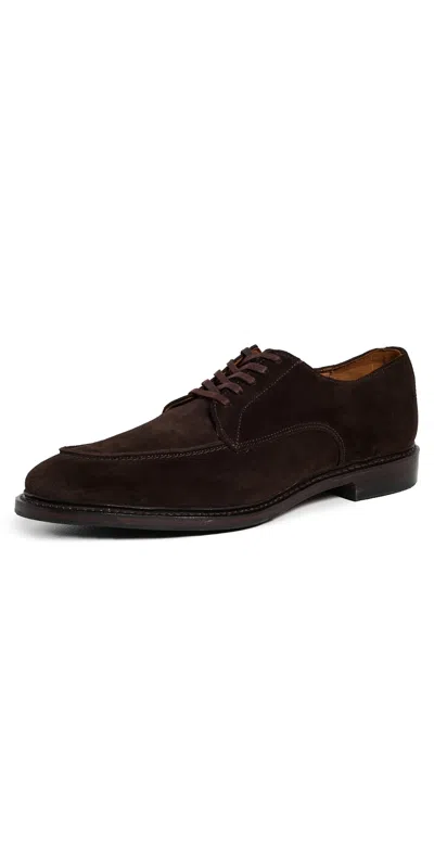Allen Edmonds Rivington Suede Lace Up Loafers Bitter Chocolate In Brown