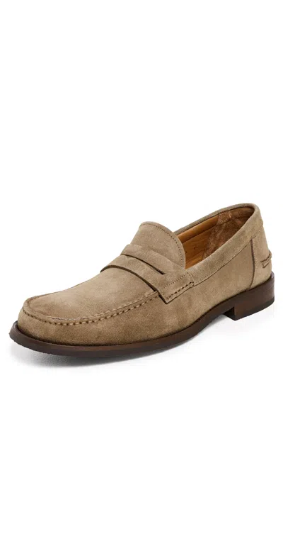 Allen Edmonds Sorrento Suede Penny Loafers Fawn In Multi