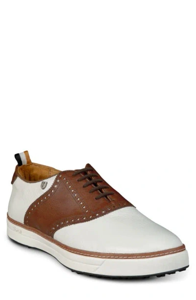 Allen Edmonds Straits Golf Oxford Sneaker In White/ Brown
