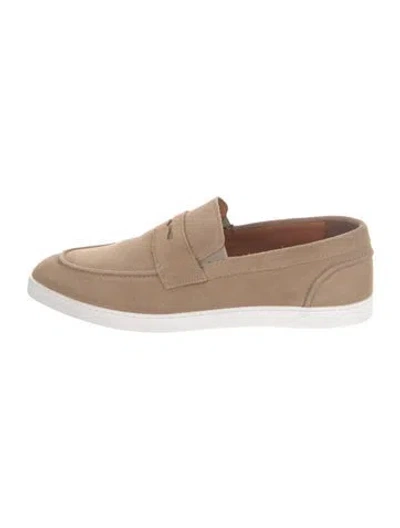 Pre-owned Allen Edmonds Suede Boat Shoes In Brown