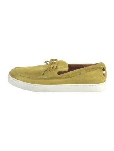 Pre-owned Allen Edmonds Suede Boat Shoes In Yellow