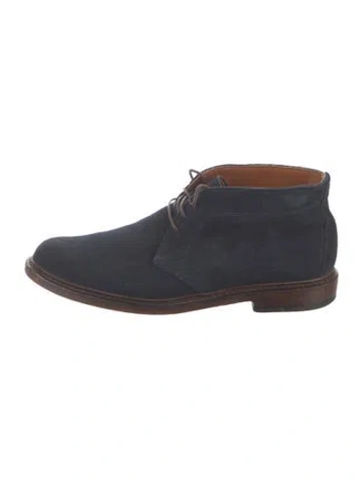 Pre-owned Allen Edmonds Suede Boots In Blue