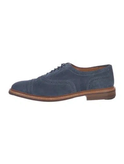 Pre-owned Allen Edmonds Suede Brogues In Blue