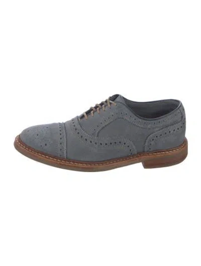 Pre-owned Allen Edmonds Suede Brogues In Blue