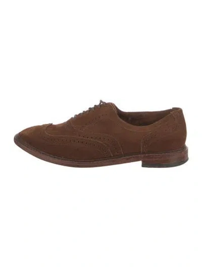 Pre-owned Allen Edmonds Suede Brogues In Brown