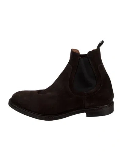 Pre-owned Allen Edmonds Suede Chelsea Boots In Brown
