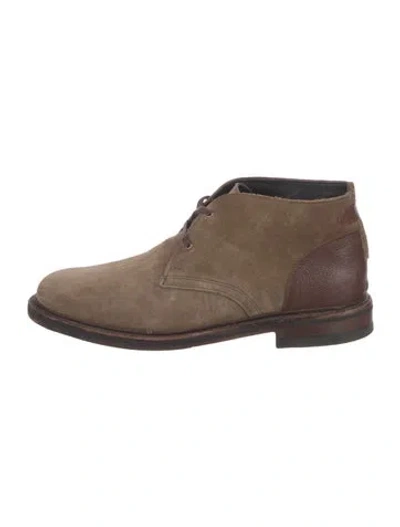 Pre-owned Allen Edmonds Suede Colorblock Pattern Derby Shoes In Neutral
