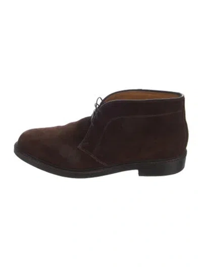 Pre-owned Allen Edmonds Suede Derby Shoes In Brown