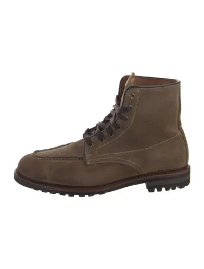 Pre-owned Allen Edmonds Suede Lace-up Boots In Brown