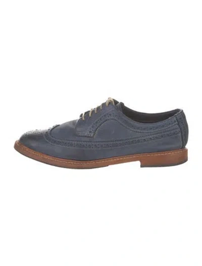 Pre-owned Allen Edmonds Suede Lasercut Accents Brogues In Blue