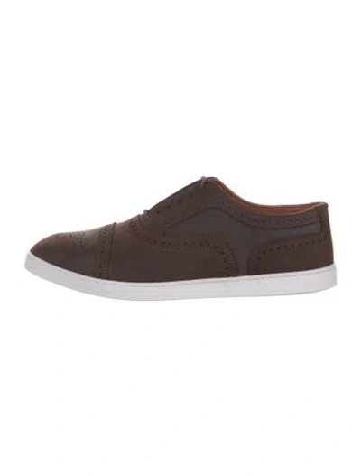 Pre-owned Allen Edmonds Suede Lasercut Accents Brogues In Brown