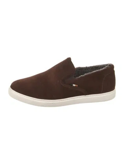 Pre-owned Allen Edmonds Suede Loafers In Brown