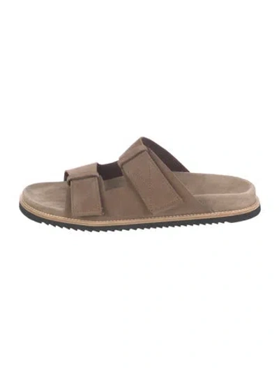 Pre-owned Allen Edmonds Suede Slides In Neutral