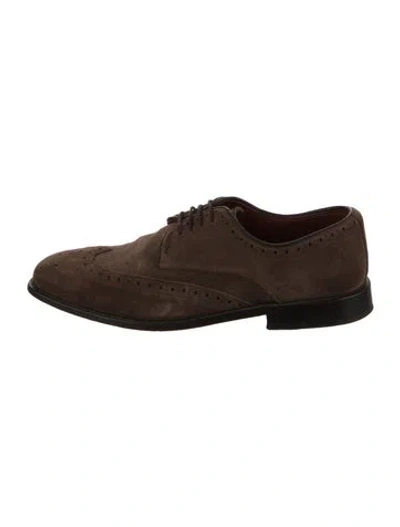 Pre-owned Allen Edmonds Suede Spectators In Brown