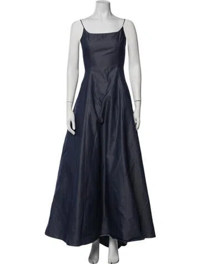 Pre-owned Allen Schwartz Asymmetrical Long Dress In Blue