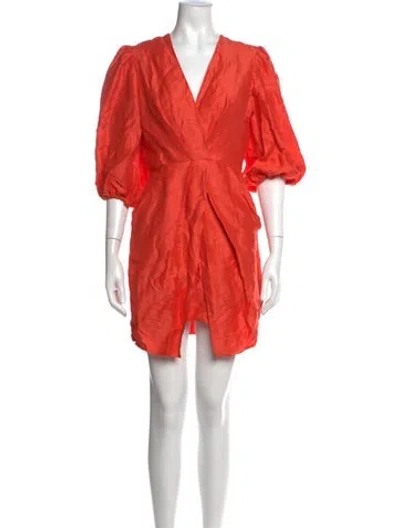 Pre-owned Allen Schwartz Linen Mini Dress In Orange