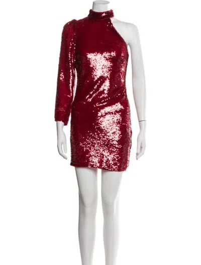 Pre-owned Allen Schwartz Patterned Mini Dress In Red