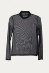 Allen Schwartz Raelyn Mesh Turtleneck In Black In Grey