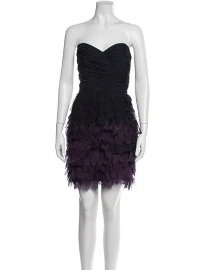 Pre-owned Allen Schwartz Silk Mini Dress In Purple