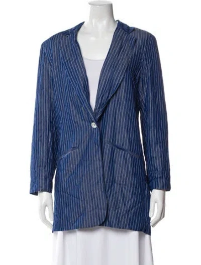 Pre-owned Allen Schwartz Striped Blazer W/ Tags In Blue