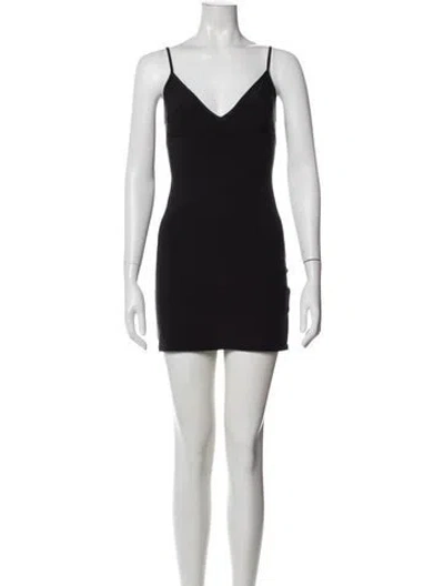 Pre-owned Allen Schwartz V-neck Mini Dress In Gray