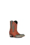 Allens Boots Women's Coyote Moon Cowboy Boots In Orange / Green In Brown