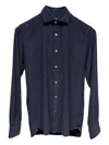 Alley Docks 963 Buttoned Short-sleeve Shirt In Blue