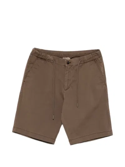 Alley Docks 963 Drawstring Twill Shorts In Brown
