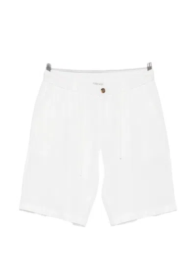 Alley Docks 963 Drawstring-waist Twill Shorts In White