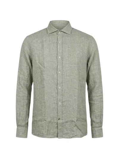 Alley Docks 963 Linen Shirt In Gray
