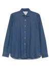 Alley Docks 963 Long-sleeve Denim Shirt In Blue
