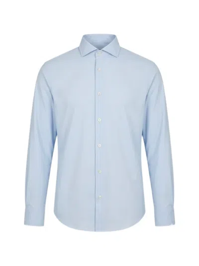 Alley Docks 963 Long-sleeve Button-down Shirt In Blue
