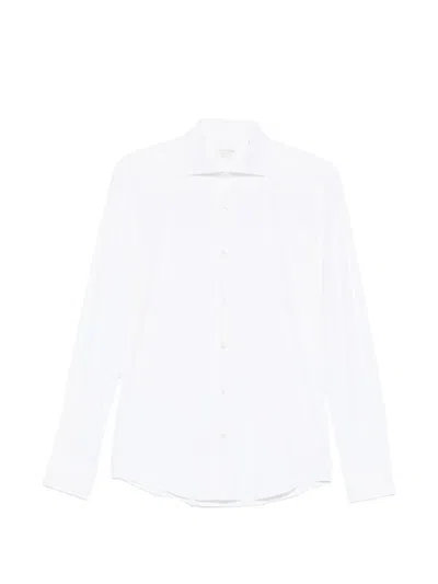 Alley Docks 963 Long-sleeve Spread-collar Shirt In White
