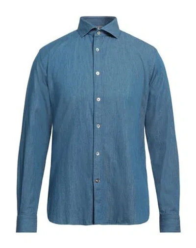 Alley Docks 963 Man Shirt Blue Size Xl Cotton