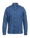 Alley Docks 963 Man Shirt Blue Size Xl Linen