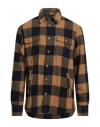 Alley Docks 963 Man Shirt Camel Size L Polyester, Wool In Multi