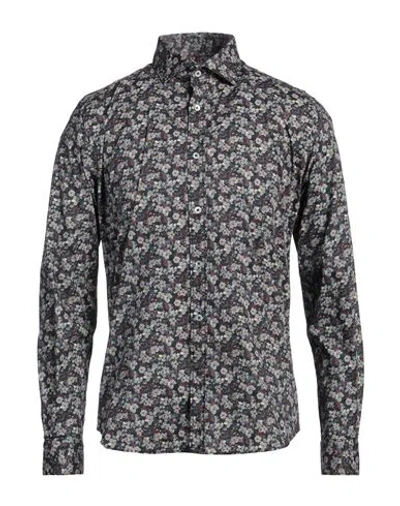 Alley Docks 963 Man Shirt Charcoal Size Xl Cotton, Elastane In Grey