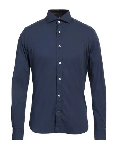 Alley Docks 963 Man Shirt Navy Size M Cotton, Polyamide, Elastane