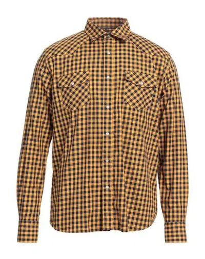 Alley Docks 963 Man Shirt Ocher Size Xxl Cotton In Yellow