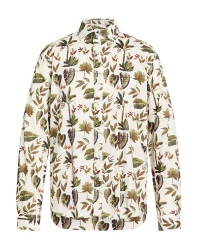 Alley Docks 963 Man Shirt Off White Size Xxl Cotton In Brown