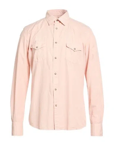 Alley Docks 963 Man Shirt Pink Size L Cotton, Tencel