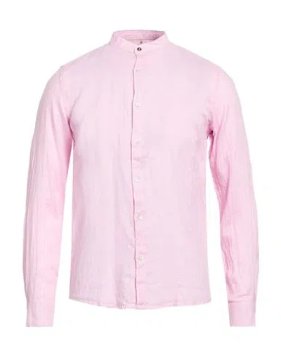 Alley Docks 963 Man Shirt Pink Size S Linen