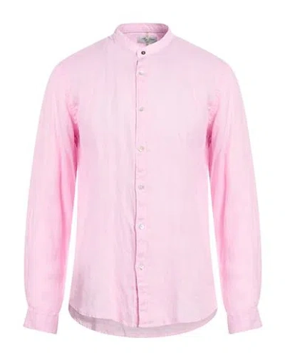 Alley Docks 963 Man Shirt Pink Size Xxl Linen