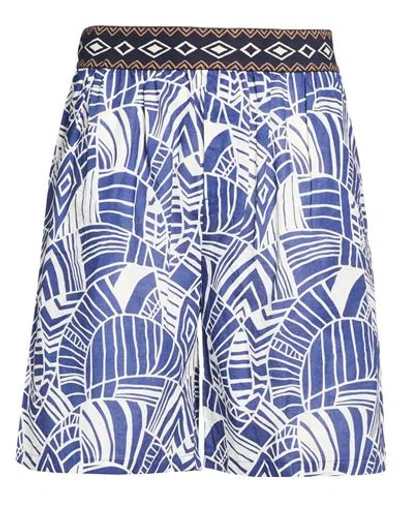 Alley Docks 963 Man Shorts & Bermuda Shorts Bright Blue Size L Linen, Cotton