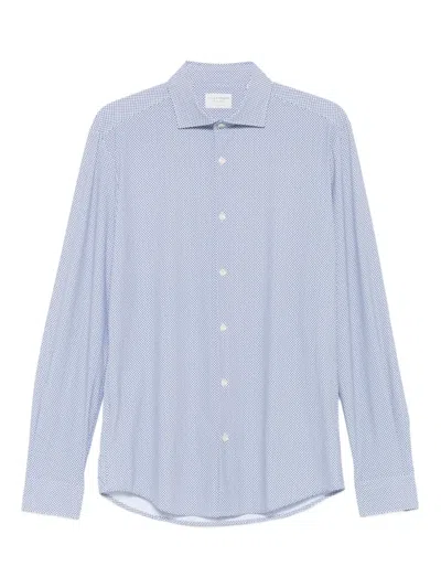 Alley Docks 963 Micro-pattern Shirt In Blue