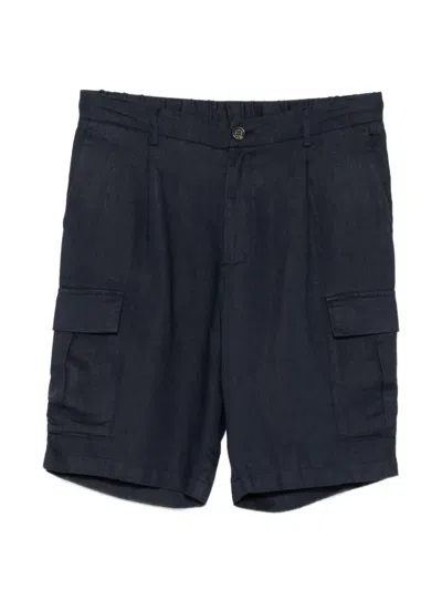 Alley Docks 963 Pleated Cargo Shorts In Blue