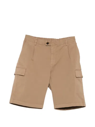 Alley Docks 963 Pleated Cargo Shorts In Brown